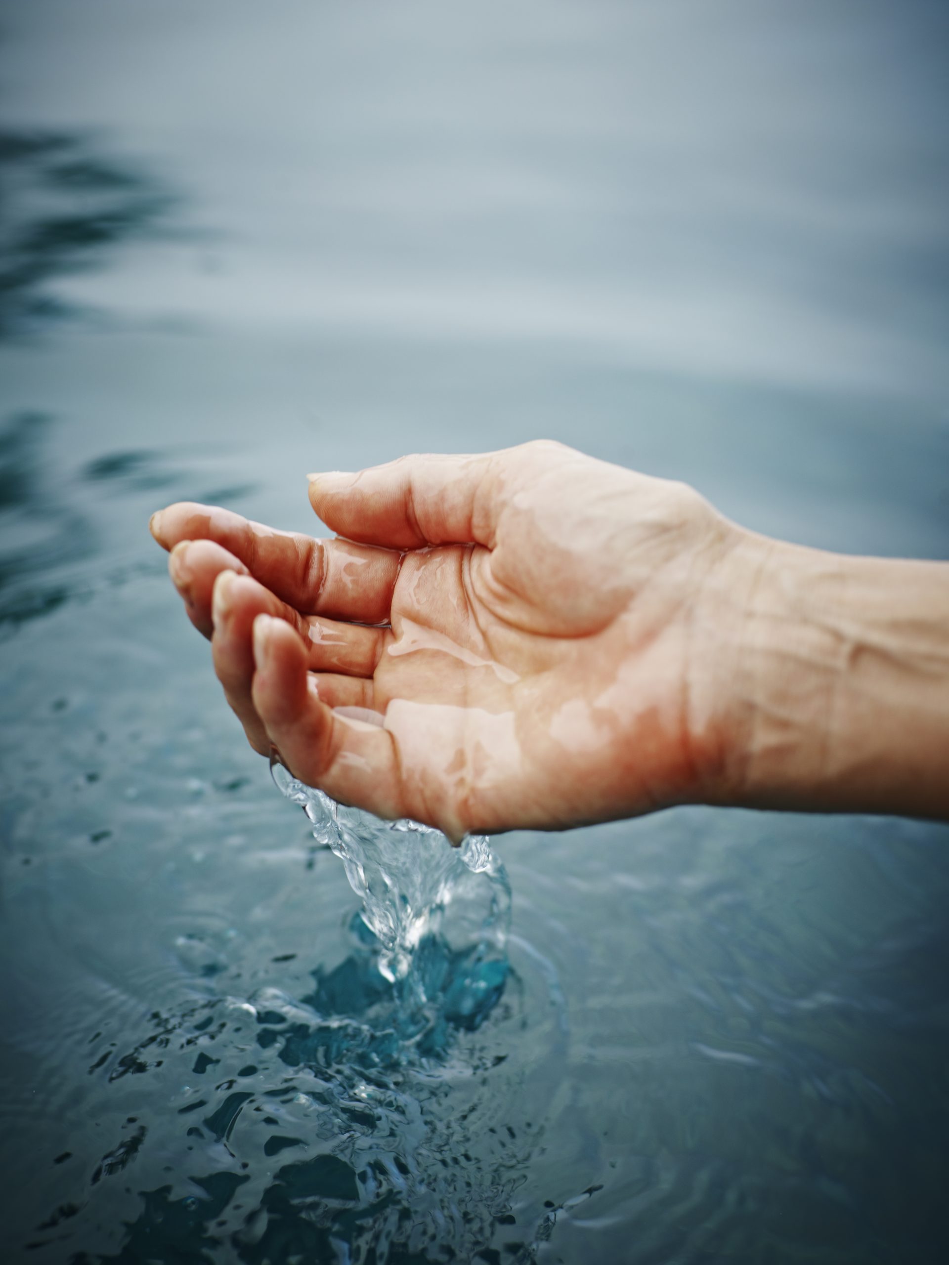 Holding water in cupped hands